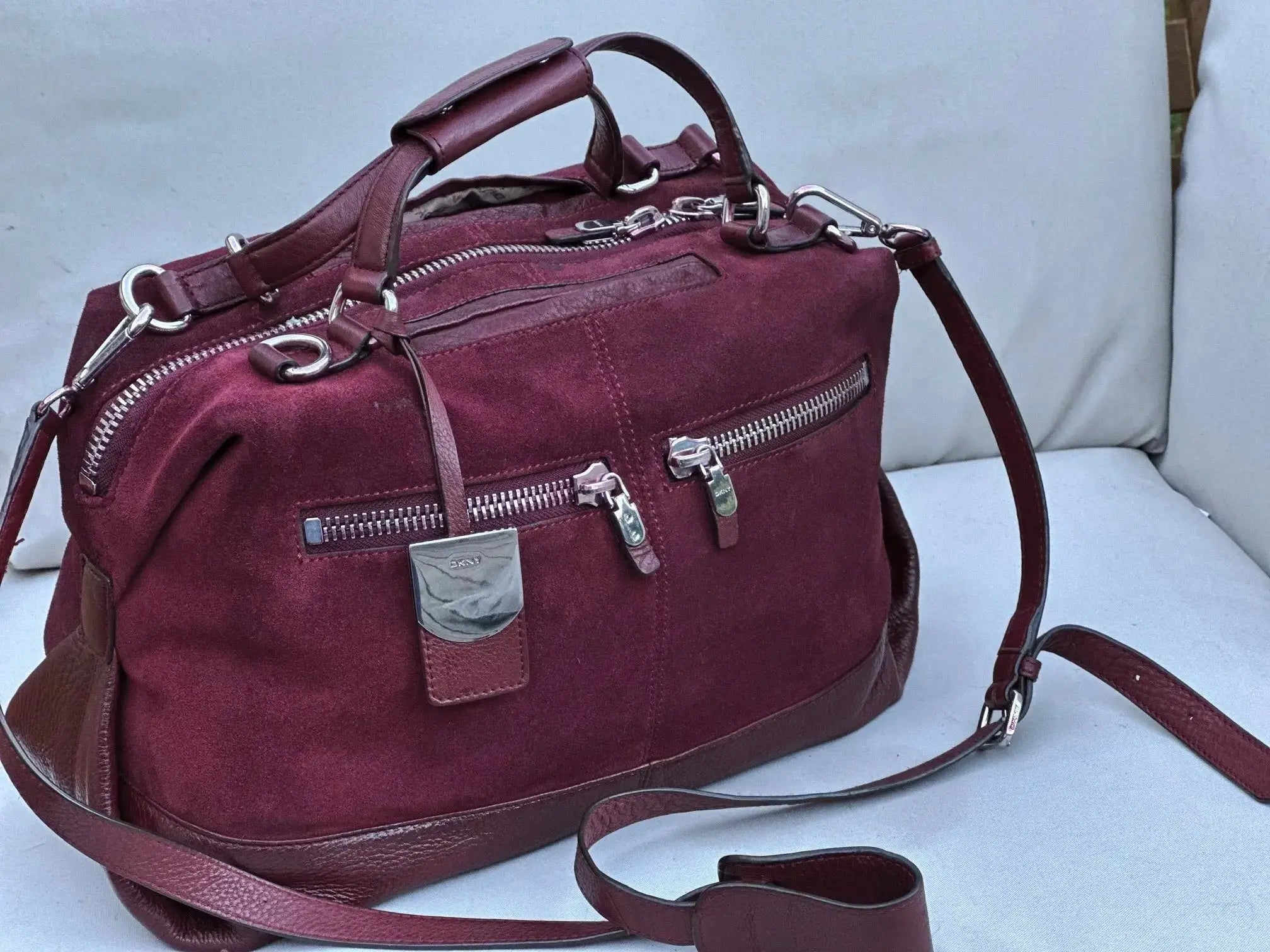 Torba DKNY – głęboki wiśniowy/bordowy kolor, po renowacji - karenlike.com