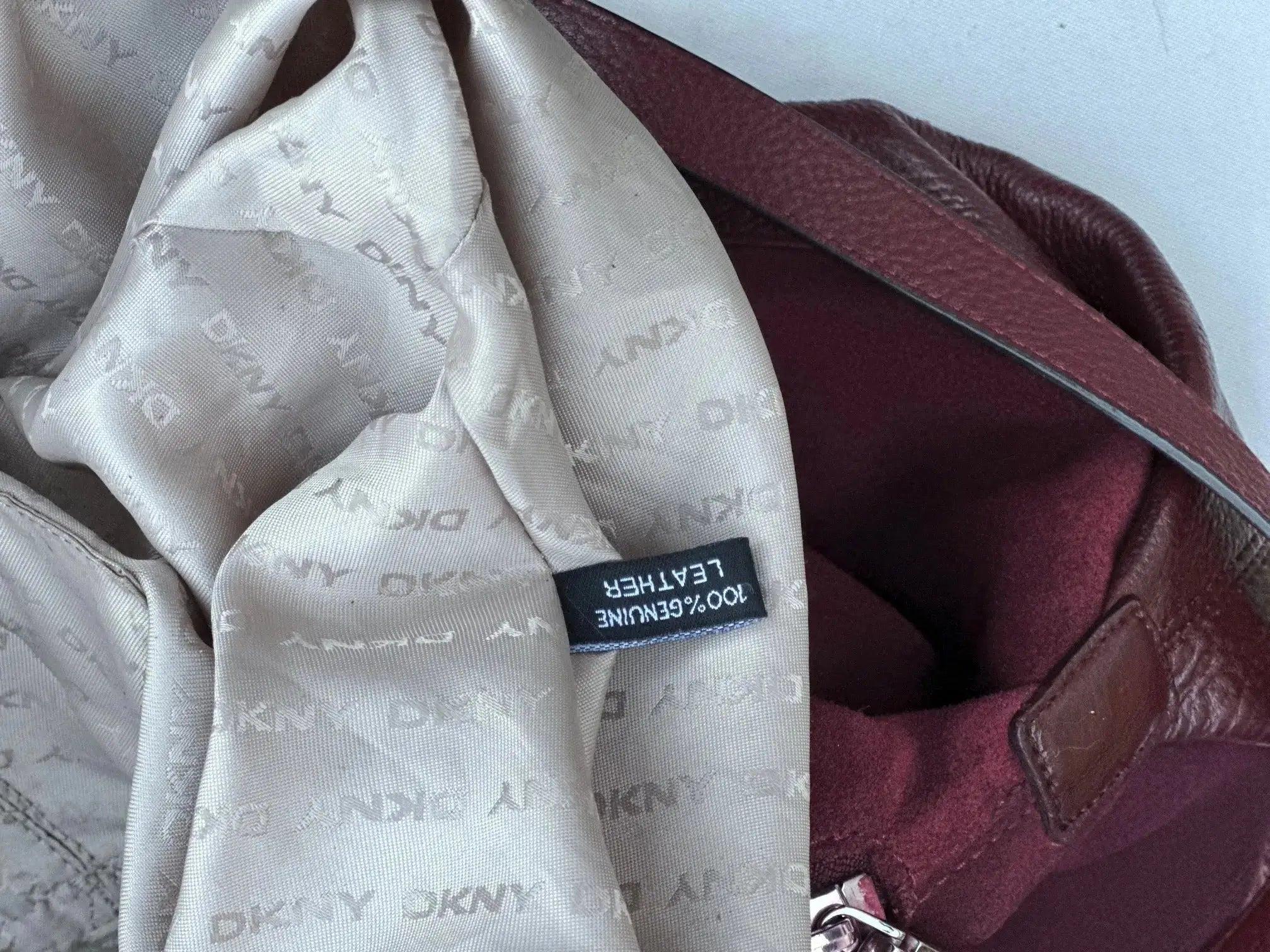 Torba DKNY – głęboki wiśniowy/bordowy kolor, po renowacji - karenlike.com