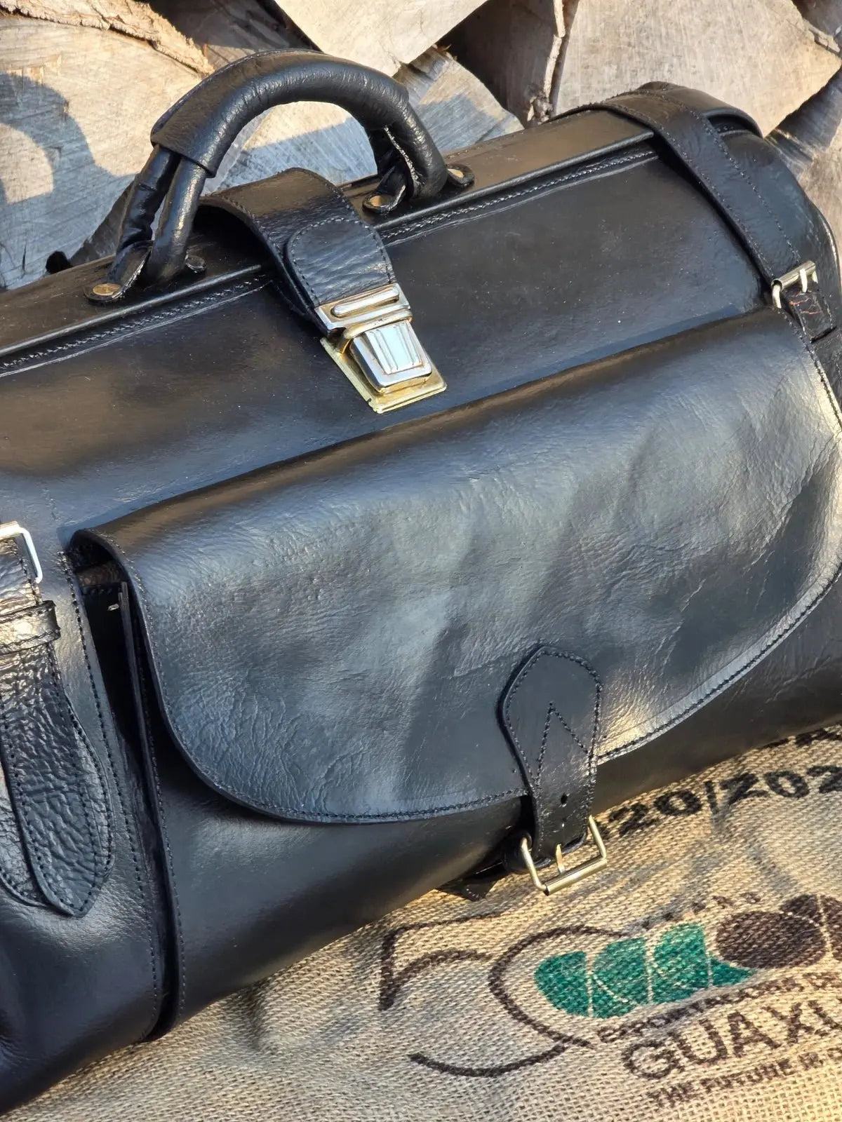 Torba Podróżna Vintage Lata 1960/1970 – Gruba Skóra Naturalna | Stan Idealny | Po Pełnej Renowacji Koloru - karenlike.com