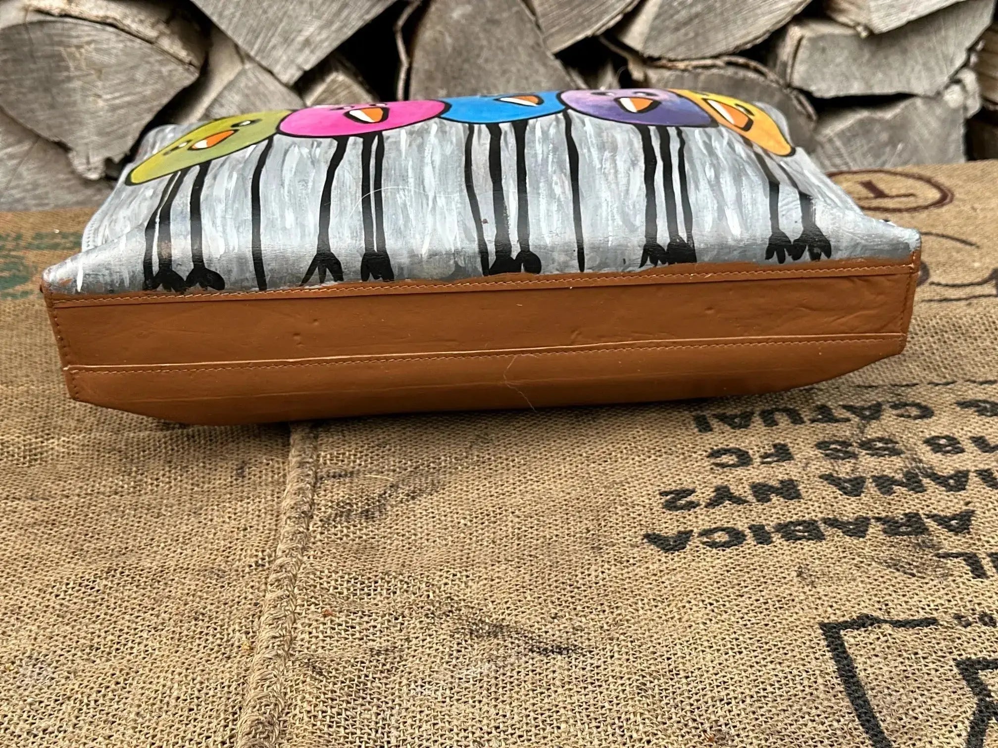 Torba Teczka na Laptopa A4 Dokumenty Ręcznie Malowana Hand Made - karenlike.com