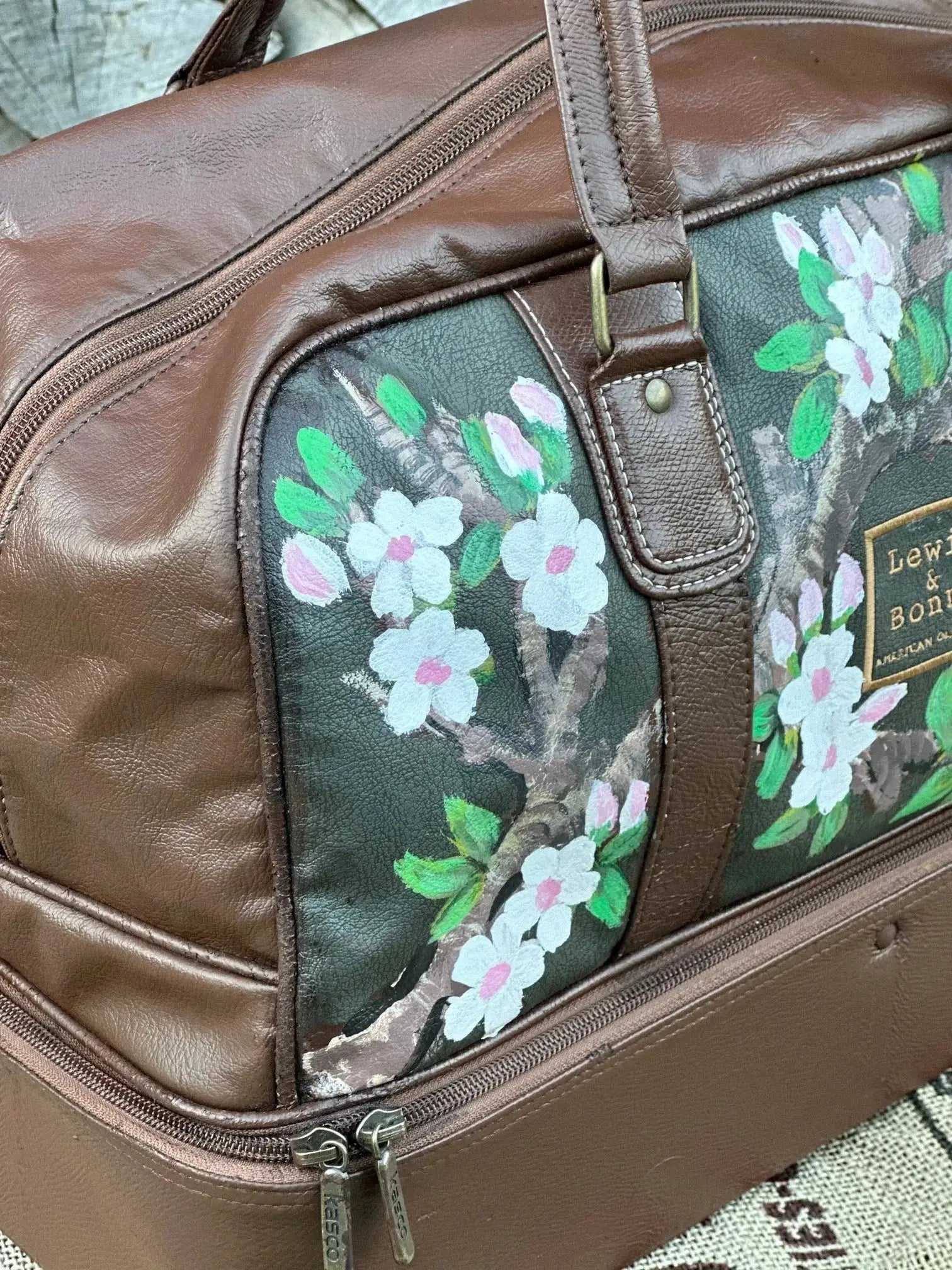 Torba Weekender Ręcznie Malowana – Skórzana 100% Oryginał | Stan Idealny Po Dwustronnej Renowacji Koloru - karenlike.com