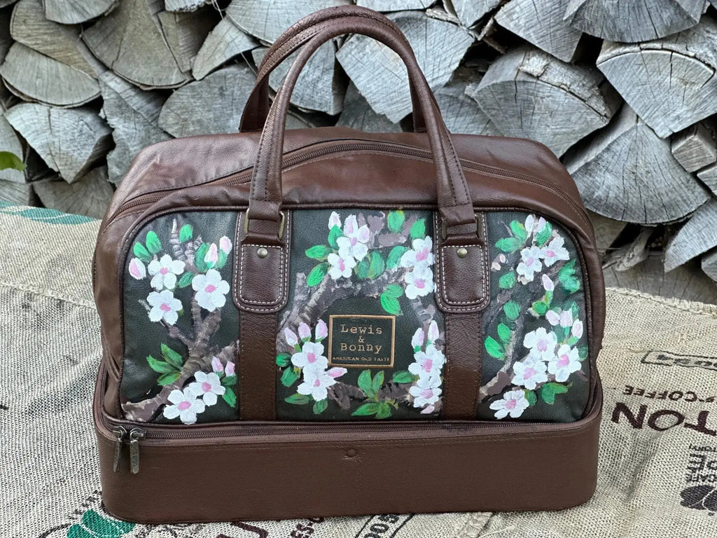 Torba Weekender Ręcznie Malowana – Skórzana 100% Oryginał | Stan Idealny Po Dwustronnej Renowacji Koloru - karenlike.com