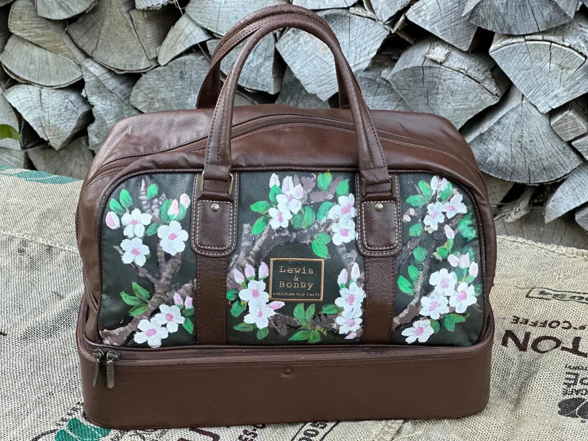 Torba Weekender Ręcznie Malowana – Skórzana 100% Oryginał | Stan Idealny Po Dwustronnej Renowacji Koloru - karenlike.com