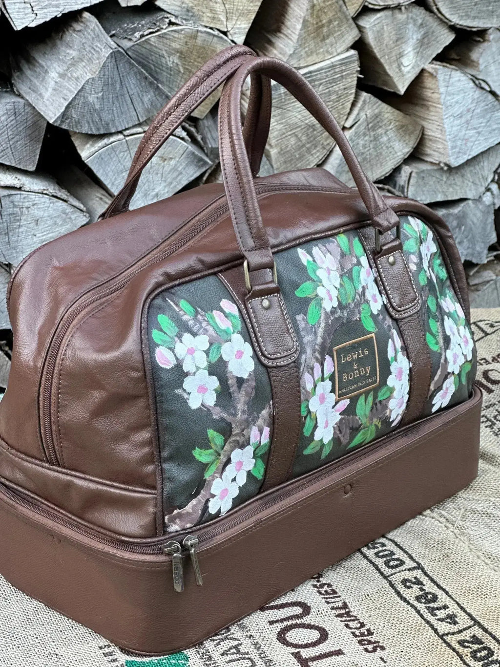 Torba Weekender Ręcznie Malowana – Skórzana 100% Oryginał | Stan Idealny Po Dwustronnej Renowacji Koloru - karenlike.com
