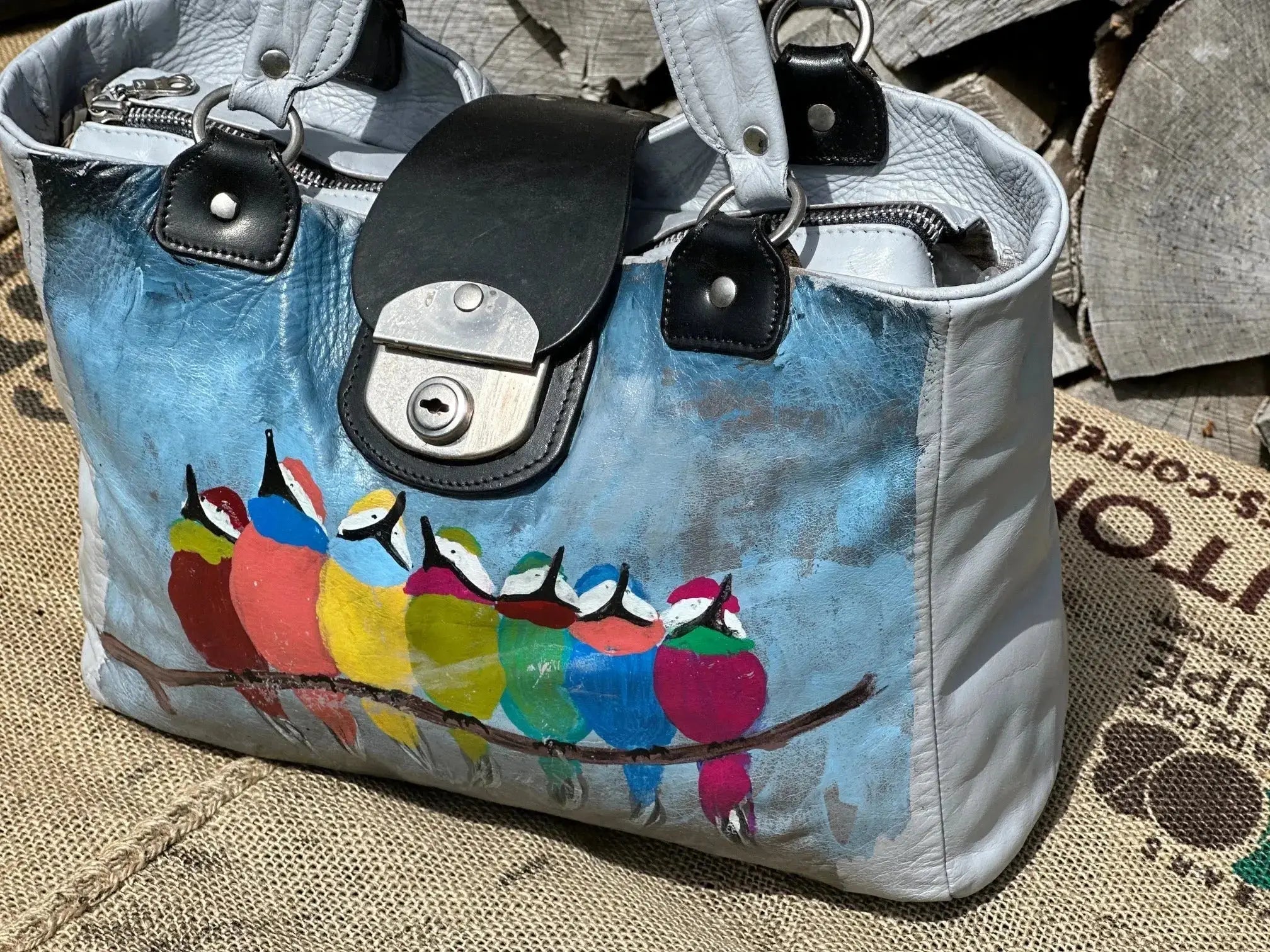 Torebka Do Ręki Ręcznie Malowana Stan Idealny Hand Made