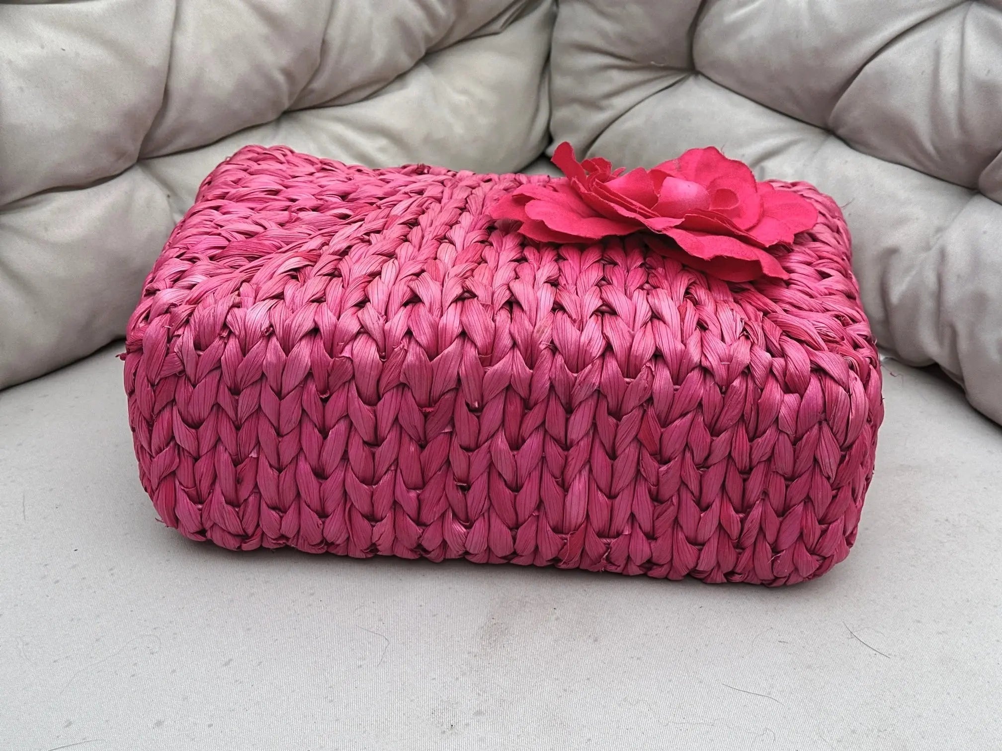 Torebka Koszyk z Kwiatem Boho Summer Stan Bardzo Dobry - karenlike.com