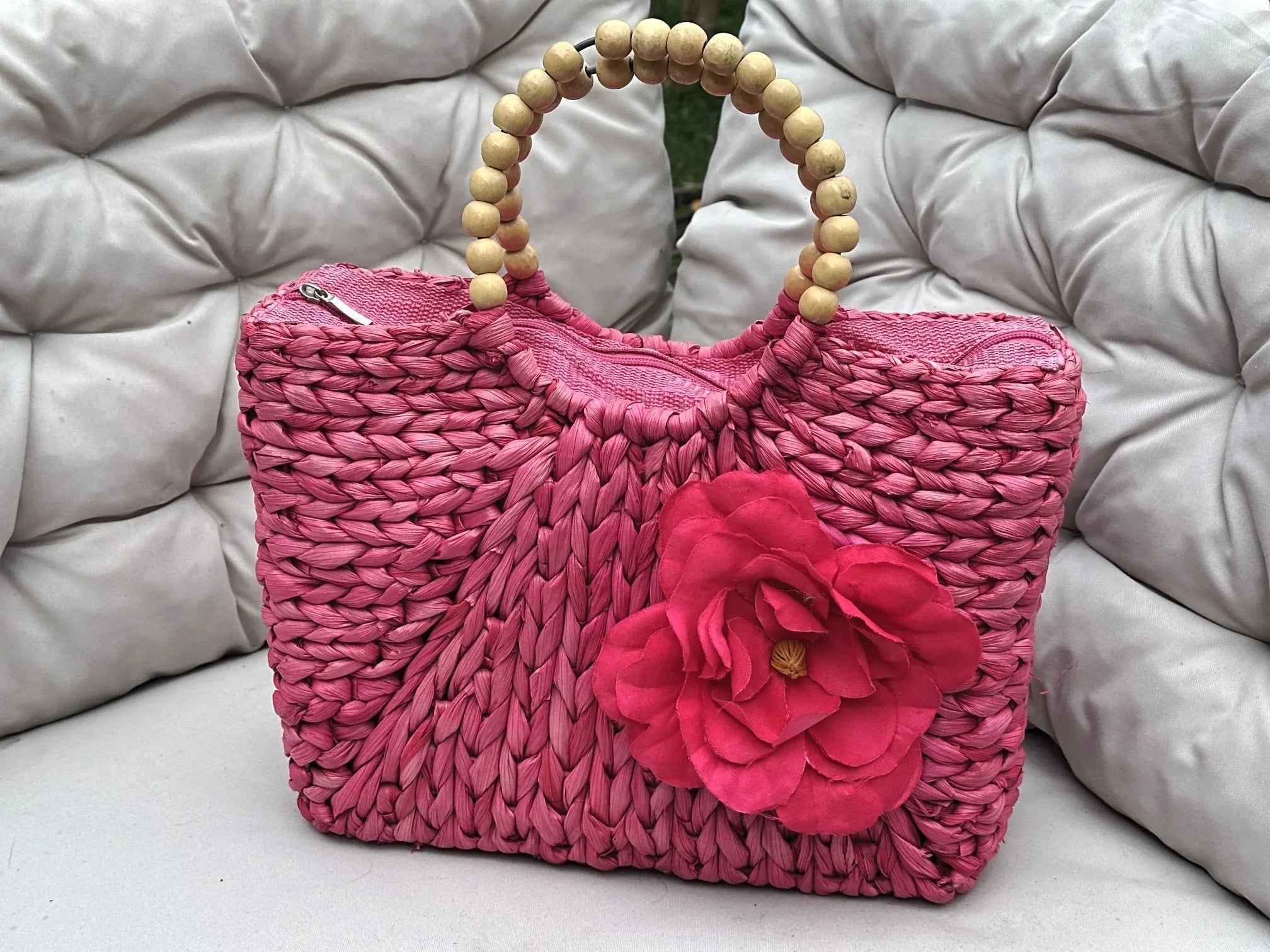 Torebka Koszyk z Kwiatem Boho Summer Stan Bardzo Dobry - karenlike.com