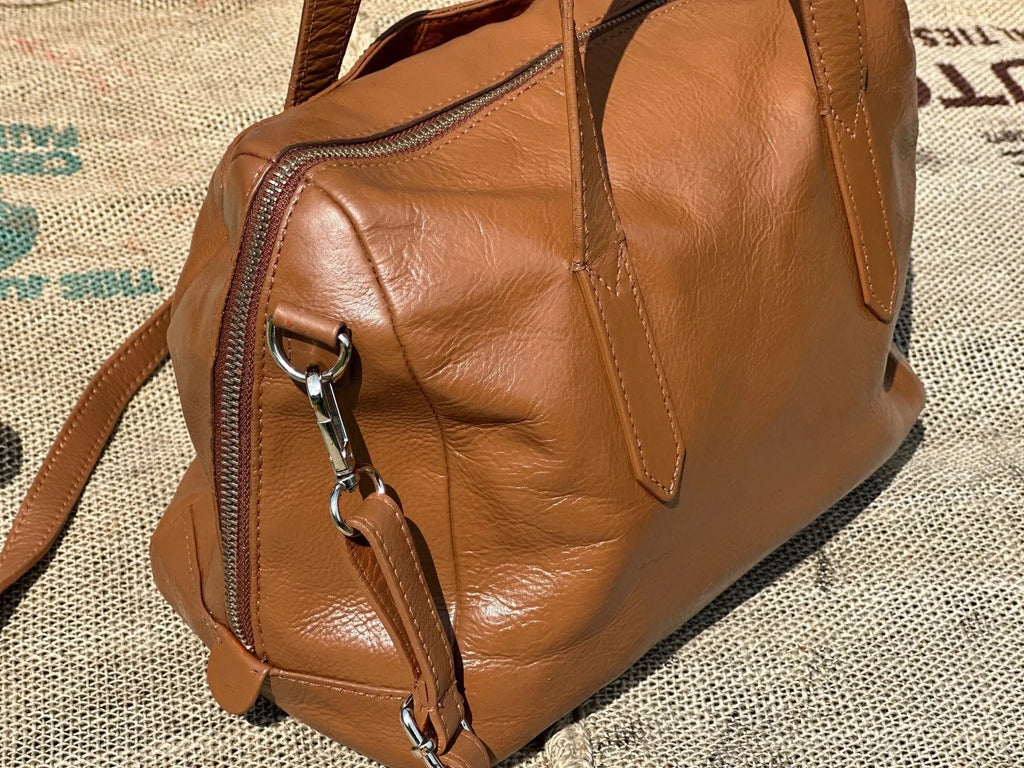 Torebka kuferek Boston Fossil Vintage – na ramię lub do ręki | stan idealny | 100% skóra naturalna | Autentyczna - karenlike.com