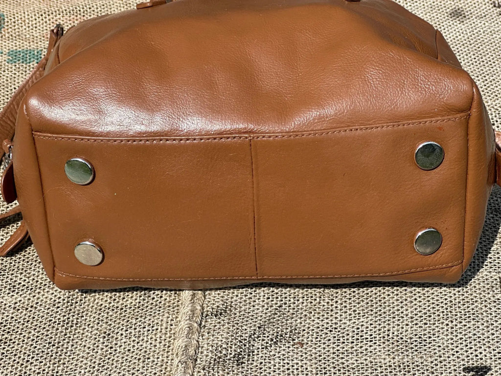 Torebka kuferek Boston Fossil Vintage – na ramię lub do ręki | stan idealny | 100% skóra naturalna | Autentyczna - karenlike.com