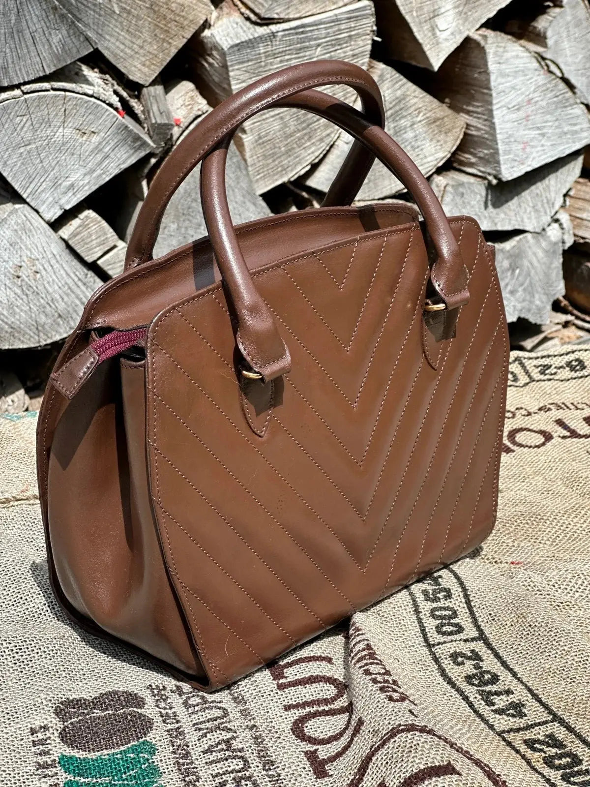 Torebka Kuferek Coccinelle Vintage 1980 – Skórzana 100% Oryginał | Stan Idealny Po Renowacji Koloru - karenlike.com