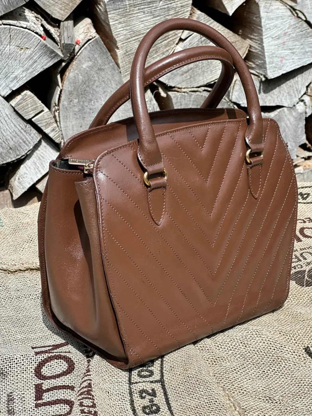 Torebka Kuferek Coccinelle Vintage 1980 – Skórzana 100% Oryginał | Stan Idealny Po Renowacji Koloru - karenlike.com