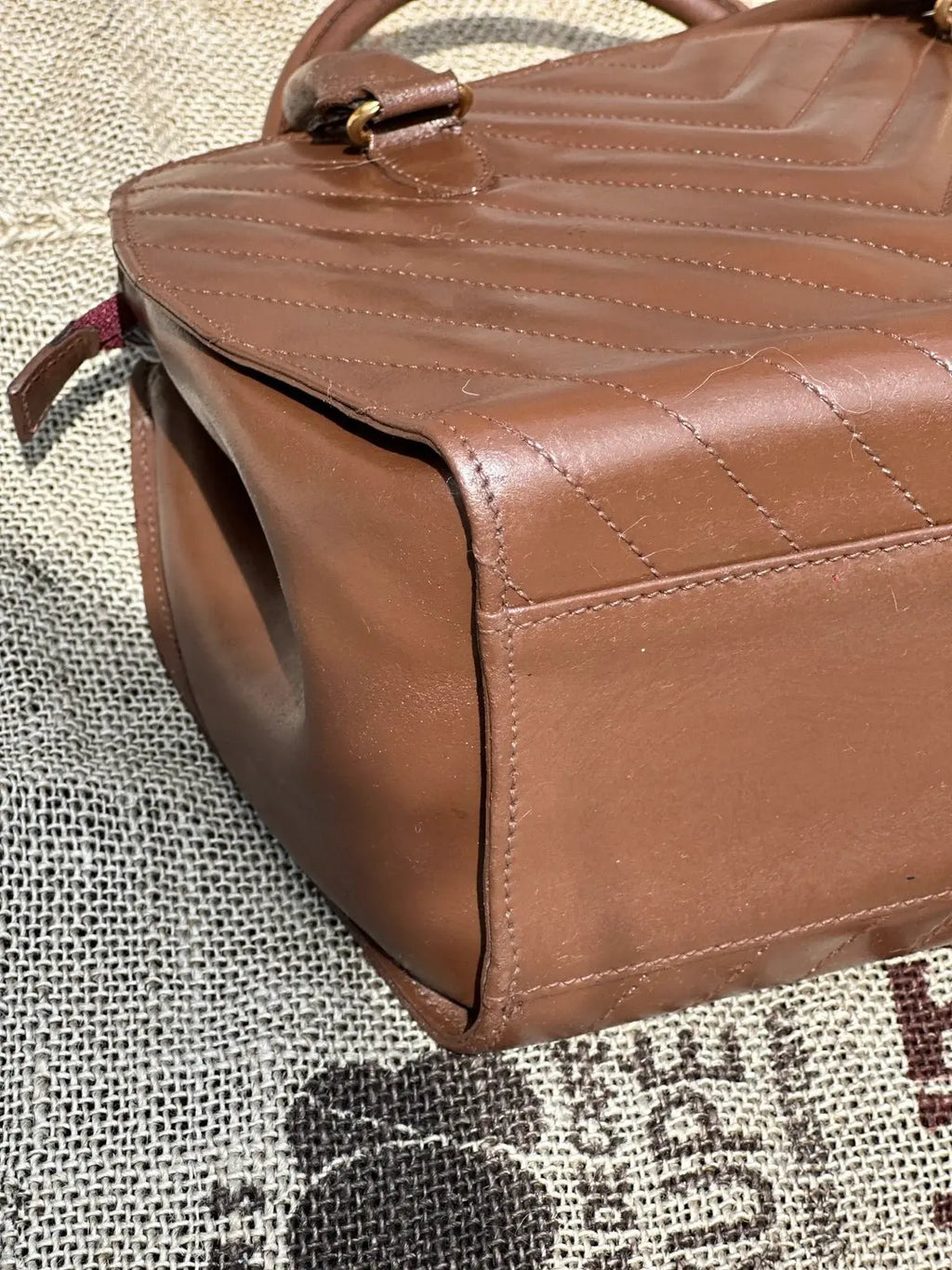 Torebka Kuferek Coccinelle Vintage 1980 – Skórzana 100% Oryginał | Stan Idealny Po Renowacji Koloru - karenlike.com