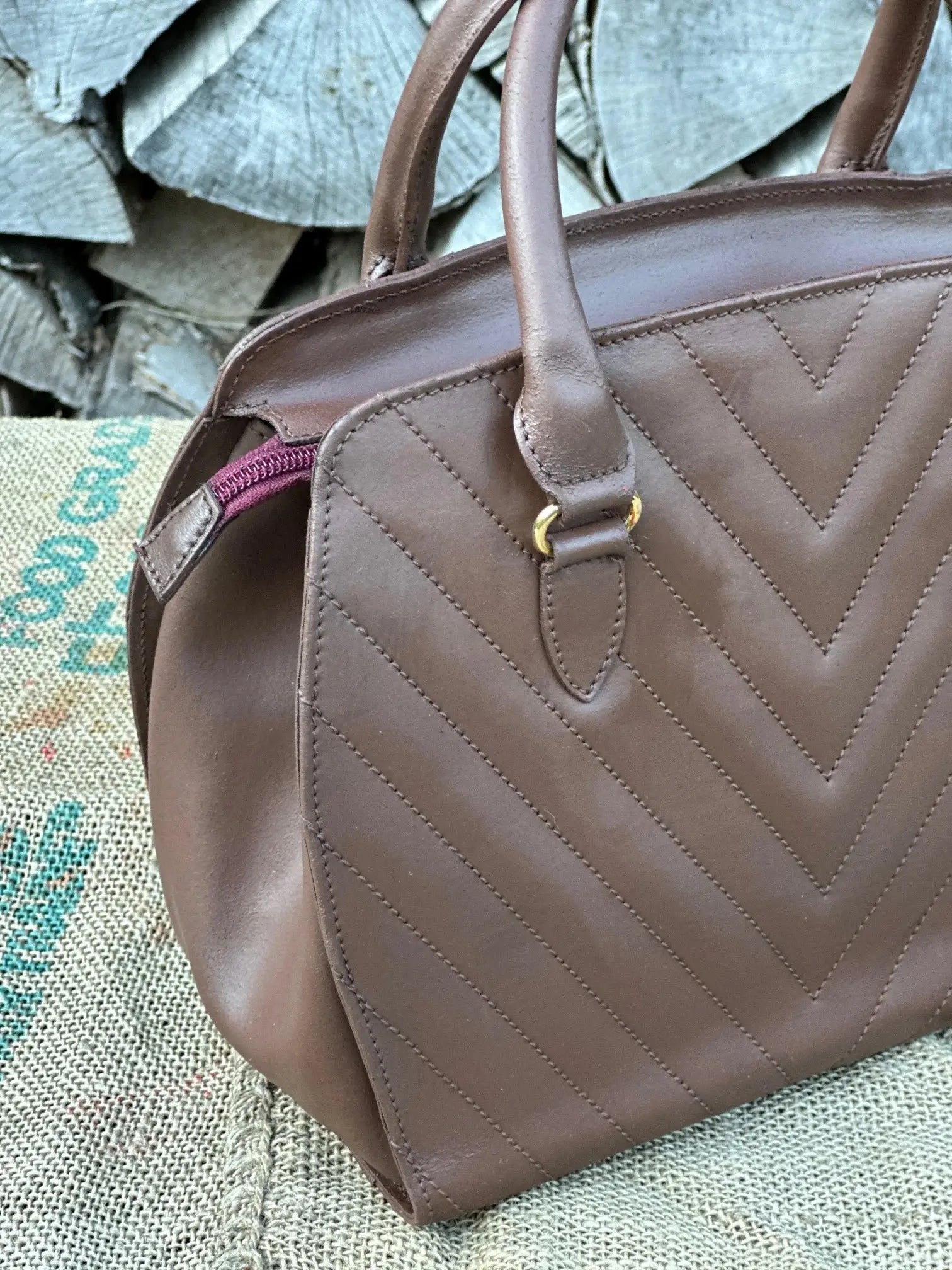 Torebka Kuferek Coccinelle Vintage 1980 – Skórzana 100% Oryginał | Stan Idealny Po Renowacji Koloru - karenlike.com