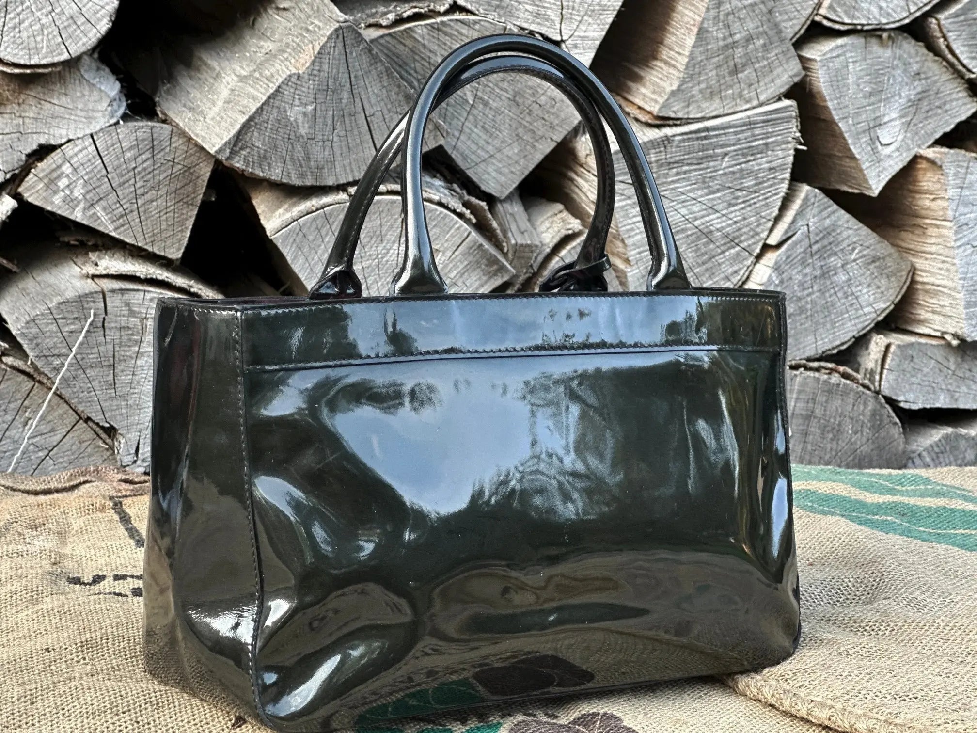 Torebka Lakierowana Butelkowa Zieleń Piękna Furla - karenlike.com