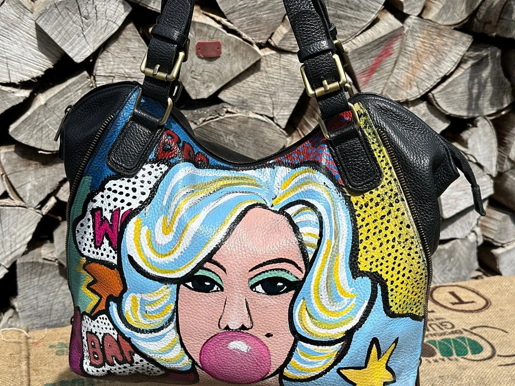 Torebka na ramię do ręki. Ręcznie malowana Hand Made - karenlike.com