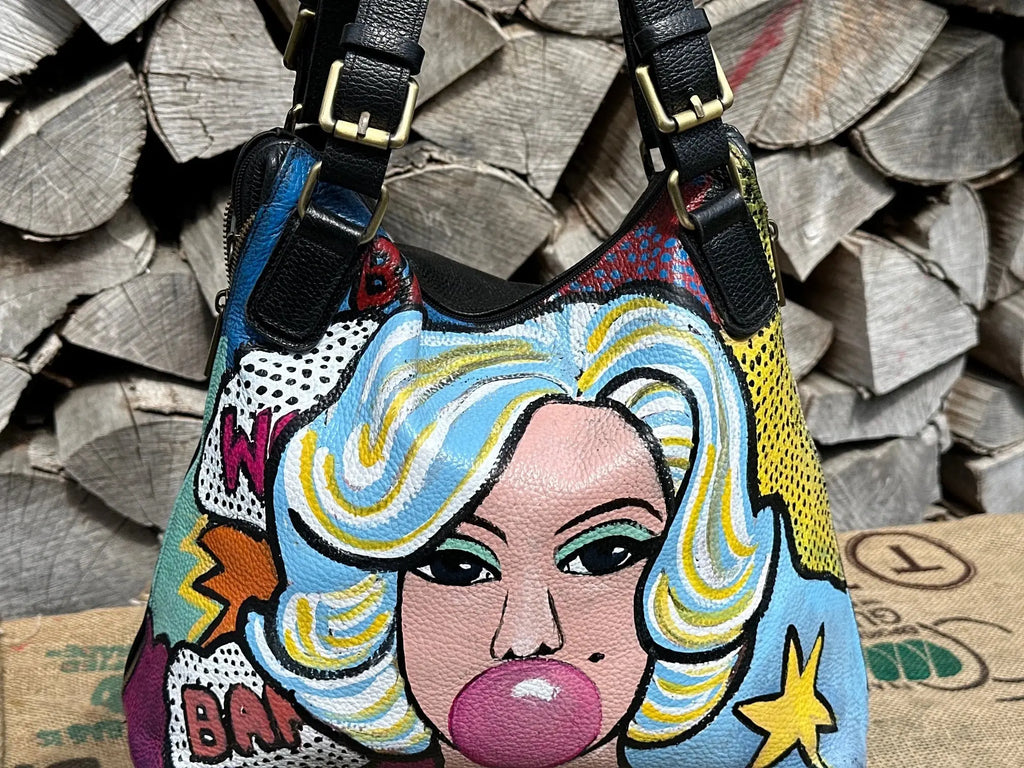 Torebka na ramię do ręki. Ręcznie malowana Hand Made - karenlike.com