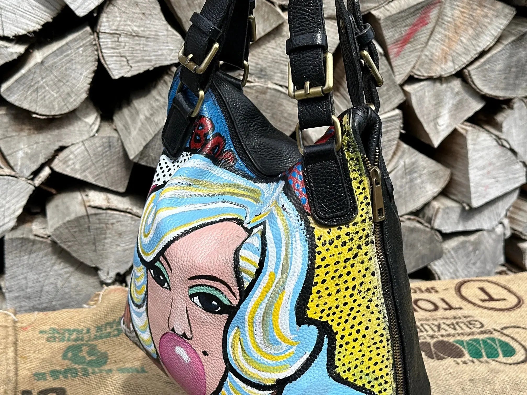 Torebka na ramię do ręki. Ręcznie malowana Hand Made - karenlike.com