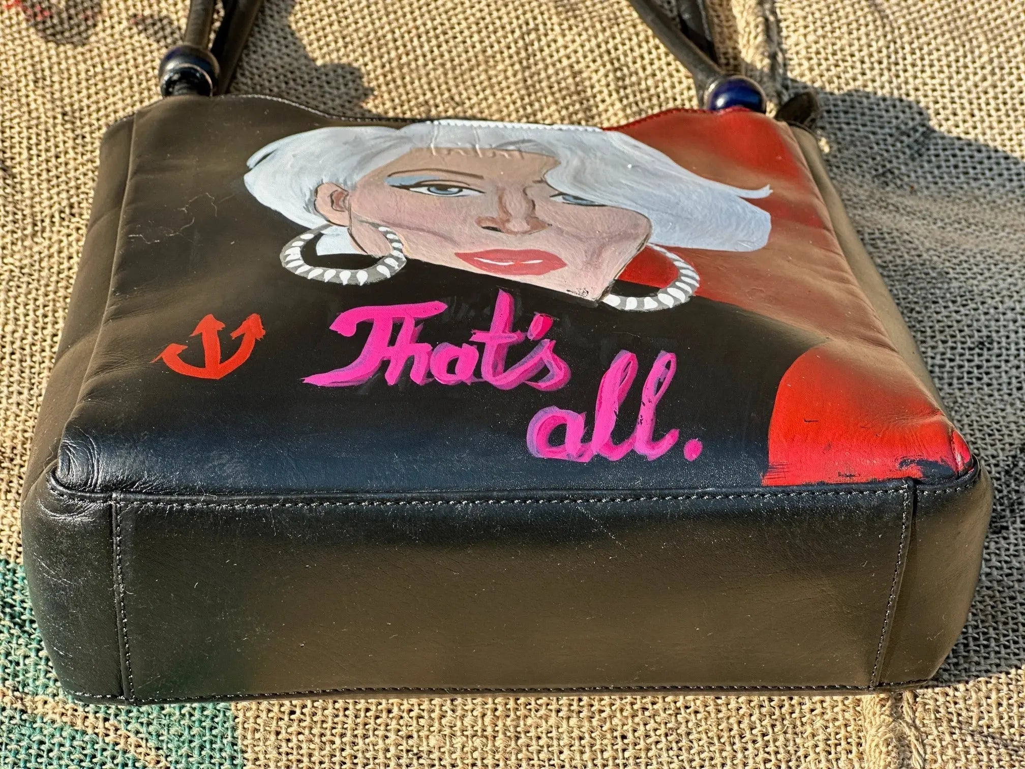 Torebka ręcznie malowana – stan idealny | 100% skóra naturalna | Autentyczna - karenlike.com