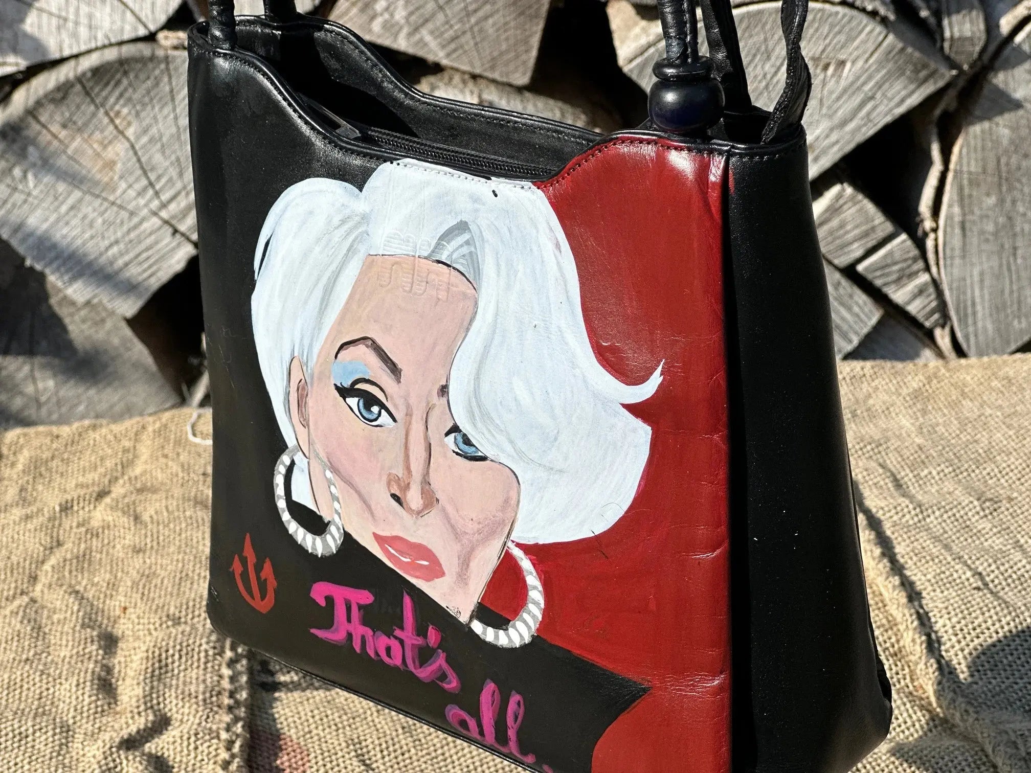 Torebka ręcznie malowana – stan idealny | 100% skóra naturalna | Autentyczna - karenlike.com