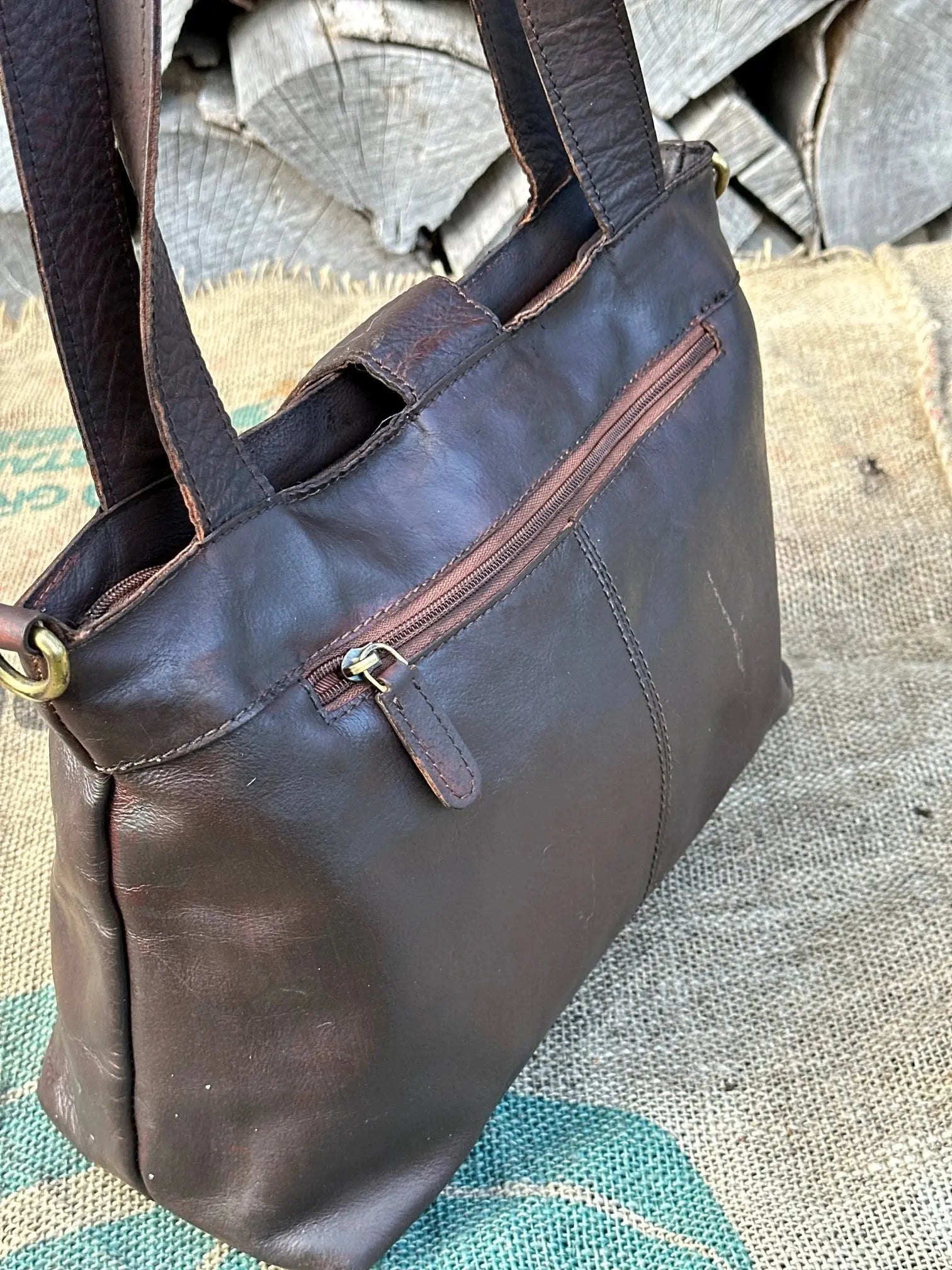 Torebka ręcznie malowana – stan idealny | 100% skóra naturalna | Autentyczna - karenlike.com