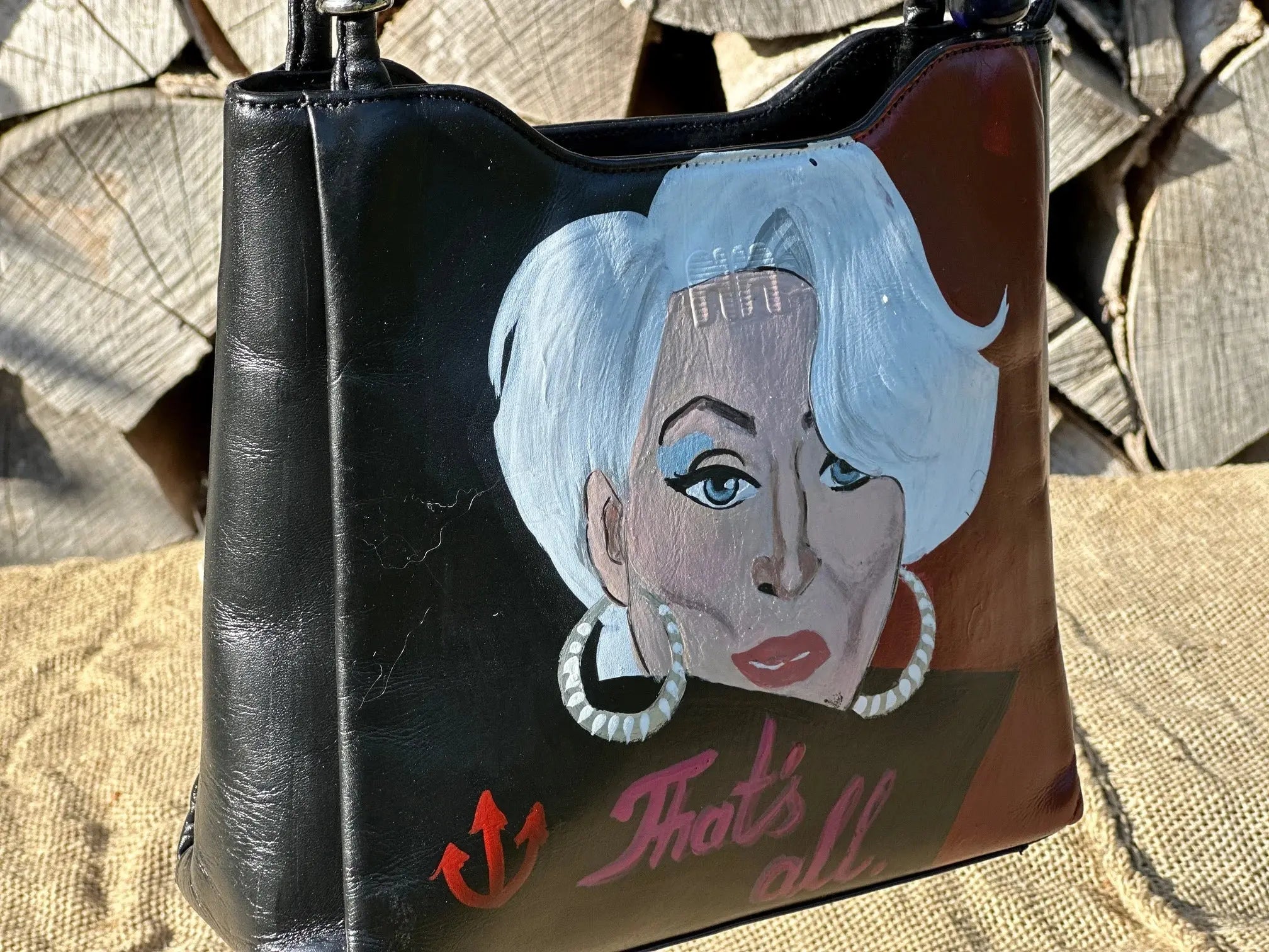 Torebka ręcznie malowana – stan idealny | 100% skóra naturalna | Autentyczna - karenlike.com