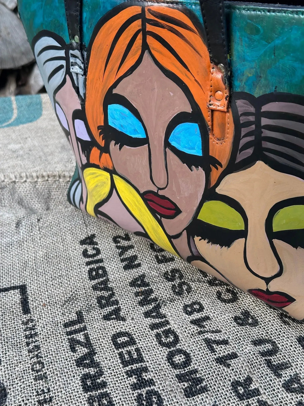 Torebka Vintage – ręcznie malowana | stan idealny | 100% skóra naturalna - karenlike.com