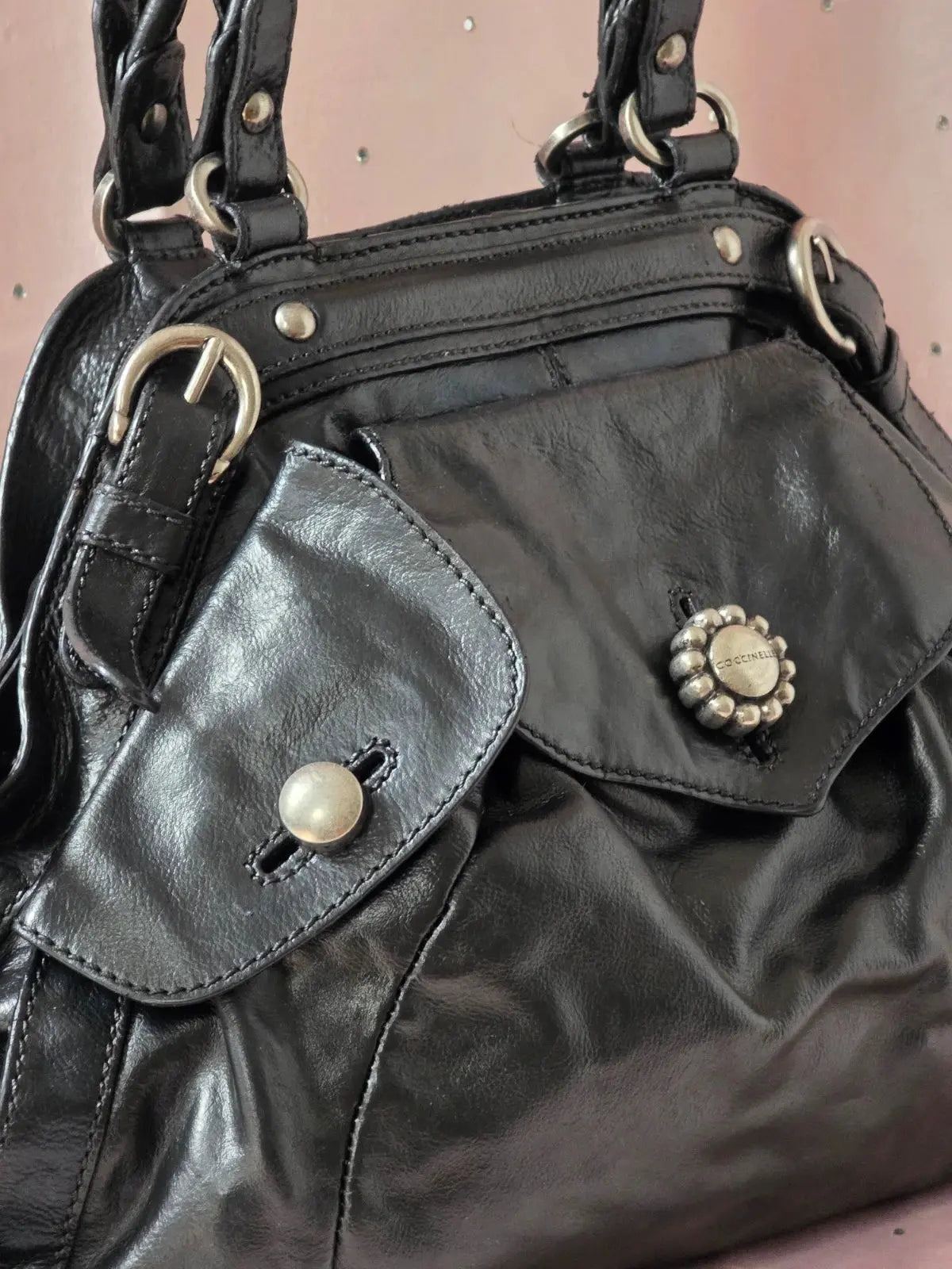 Torebka XL Coccinelle Vintage Skórzana 100% Oryginał – Stan Idealny Po Renowacji Koloru - karenlike.com